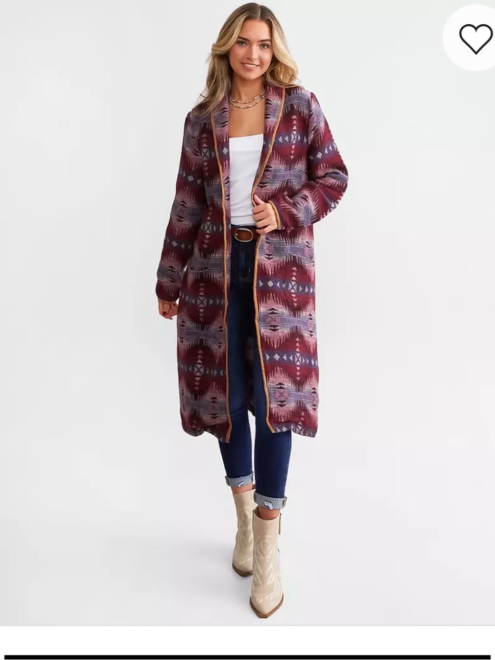 Ariat Mckenzie Blanket Coat Womens Size M Open Front Colorful Western Pocket